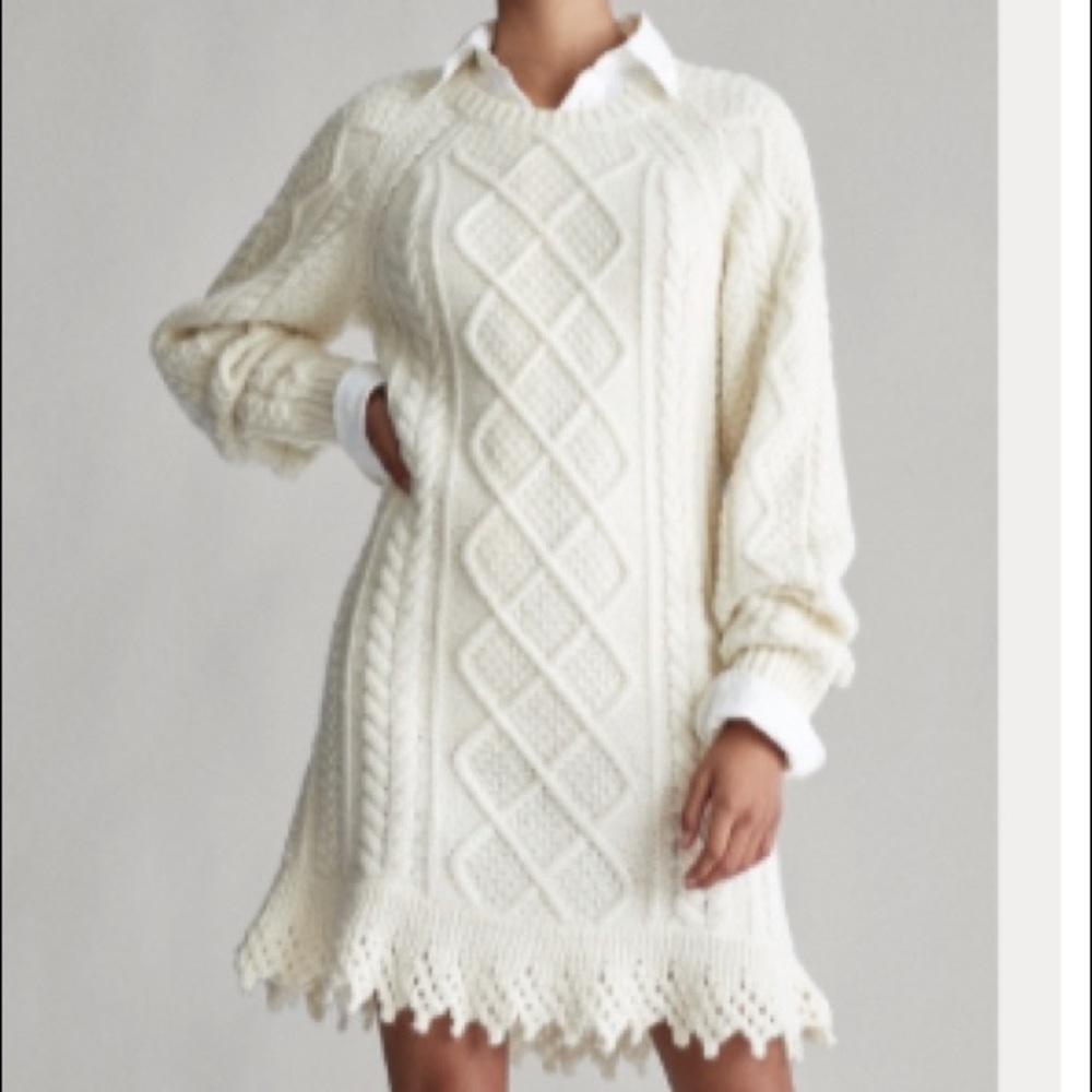 POLO RALPH LAUREN Aran-Knit Wool-Blend Dress